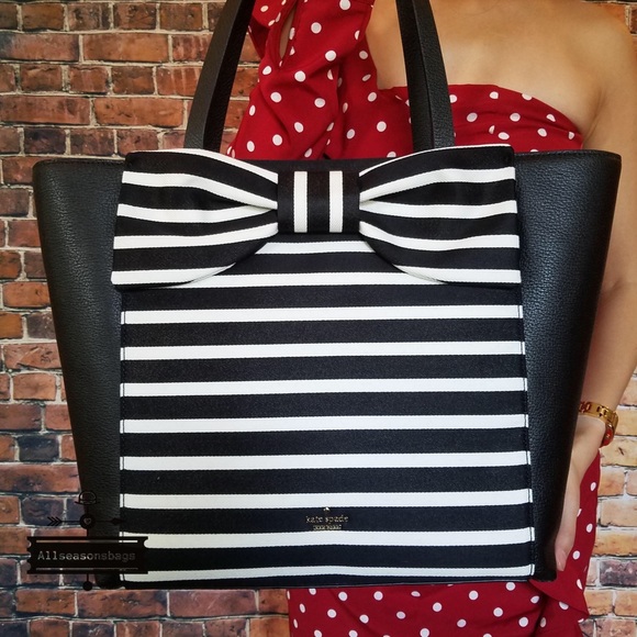Kate spade Savannah olive drive stripe tote black - Picture 2 of 8